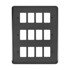 Click Deco Plus DPBN20512 12 Gang GridPro Frontplate Black Nickel