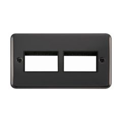 Click Deco Plus DPBN406BK 2 Gang MiniGrid Unfurnished Plate - 2 x 3 Apertures Black Nickel