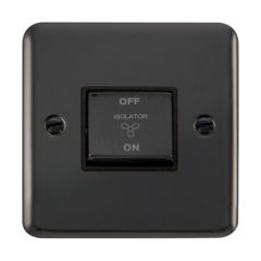 Click Deco Plus DPBN520BK 10A 3 Pole Fan Isolation Plate Switch Black Nickel
