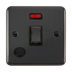 Click Deco Plus DPBN523BK 20A DP Plate Switch With Optional Flex Outlet With Neon Black Nickel