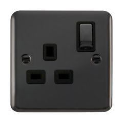 Click Deco Plus DPBN535BK 13A 1 Gang DP Switched Socket Outlet Black Nickel