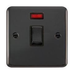 Click Deco Plus DPBN723BK 20A DP Plate Switch With Neon Black Nickel