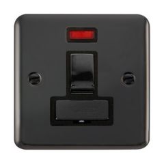 Click Deco Plus DPBN752BK 13A DP Switched FCU With Neon Black Nickel