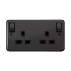 Click Deco Plus DPBN836BK 13A 2 Gang DP Switched Socket Outlet Black Nickel