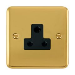 Click Deco Plus DPBR038BK 5A Round Pin Socket Outlet Polished Brass