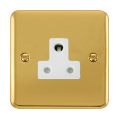 Click Deco Plus DPBR038WH 5A Round Pin Socket Outlet Polished Brass
