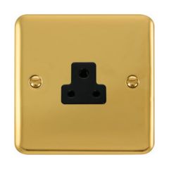 Click Deco Plus DPBR039BK 2A Round Pin Socket Outlet Polished Brass