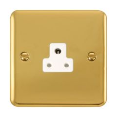 Click Deco Plus DPBR039WH 2A Round Pin Socket Outlet Polished Brass