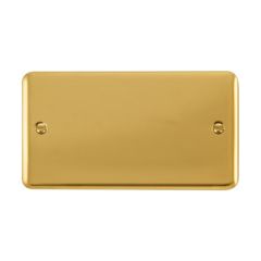 Click Deco Plus DPBR061 2 Gang Blank Plate Polished Brass