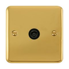 Click Deco Plus DPBR065BK Single Non-Isolated Coaxial Outlet Polished Brass