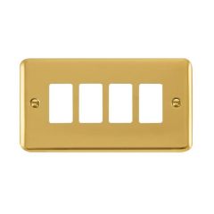 Click Deco Plus DPBR20404 4 Gang GridPro Frontplate Polished Brass