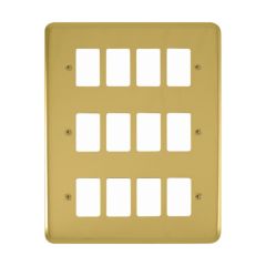 Click Deco Plus DPBR20512 12 Gang GridPro Frontplate Polished Brass