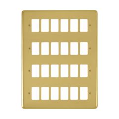 Click Deco Plus DPBR20524 24 Gang GridPro Frontplate Polished Brass