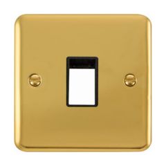 Click Deco Plus DPBR401BK 1 Gang MiniGrid Unfurnished Plate - 1 Aperture Polished Brass