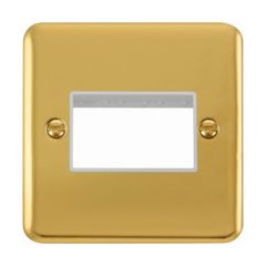 Click Deco Plus DPBR403WH 1 Gang MiniGrid Unfurnished Plate - 3 Apertures Polished Brass
