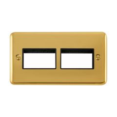 Click Deco Plus DPBR406BK 2 Gang MiniGrid Unfurnished Plate - 2 x 3 Apertures Polished Brass