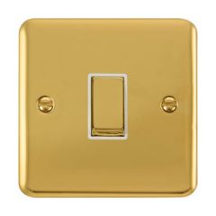 Click Deco Plus DPBR411WH 10AX 1 Gang 2 Way Plate Switch Polished Brass