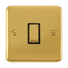 Click Deco Plus DPBR425BK 10AX 1 Gang Intermediate Plate Switch Polished Brass