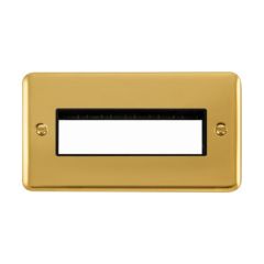 Click Deco Plus DPBR426BK 2 Gang MiniGrid Unfurnished Plate - 6 In-Line Apertures Polished Brass