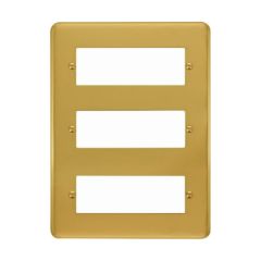 Click Deco Plus DPBR518 3 Tier MiniGrid Unfurnished Plate - 18 Apertures Polished Brass