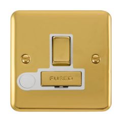Click Deco Plus DPBR551WH 13A DP Switched FCU With Optional Flex Outlet Polished Brass