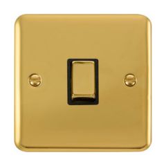Click Deco Plus DPBR722BK 20A DP Plate Switch Polished Brass