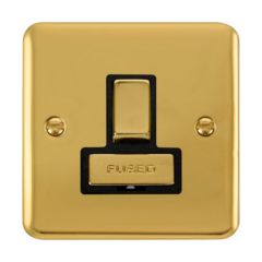 Click Deco Plus DPBR751BK 13A DP Switched FCU Polished Brass