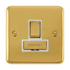 Click Deco Plus DPBR751WH 13A DP Switched FCU Polished Brass