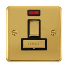 Click Deco Plus DPBR752BK 13A DP Switched FCU With Neon Polished Brass