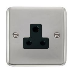 Click Deco Plus DPCH038BK 5A Round Pin Socket Outlet Chrome