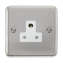 Click Deco Plus DPCH038WH 5A Round Pin Socket Outlet Chrome