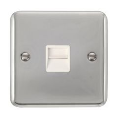 Click Deco Plus DPCH120WH Single Telephone Outlet (Master) Chrome