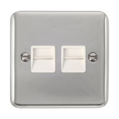 Click Deco Plus DPCH121WH Twin Telephone Outlet (Master) Chrome