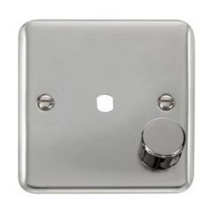 Click Deco Plus DPCH140PL 1 Gang Unfurnished Dimmer Plate & Knob (650W Max) - 1 Aperture Chrome