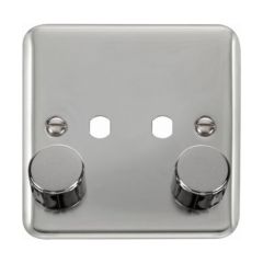 Click Deco Plus DPCH152PL 1 Gang Unfurnished Dimmer Plate & Knobs (800W Max) - 2 Apertures Chrome