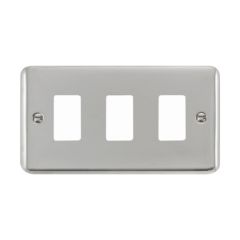 Click Deco Plus DPCH20403 3 Gang GridPro Frontplate Chrome