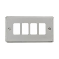 Click Deco Plus DPCH20404 4 Gang GridPro Frontplate Chrome