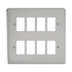 Click Deco Plus DPCH20508 8 Gang GridPro Frontplate Chrome