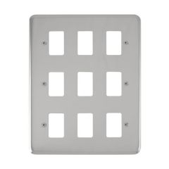 Click Deco Plus DPCH20509 9 Gang GridPro Frontplate Chrome