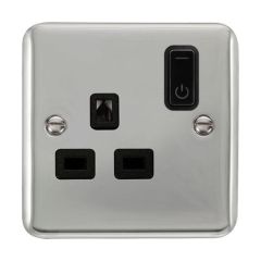 Click Deco Plus DPCH30535BK 13A 1 Gang Zigbee Smart Switched Socket Outlet Chrome