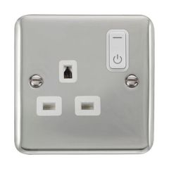 Click Deco Plus DPCH30535WH 13A 1 Gang Zigbee Smart Switched Socket Outlet Chrome