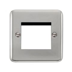 Click Deco Plus DPCH311 1 Gang New Media Unfurnished Plate - 2 Apertures Chrome
