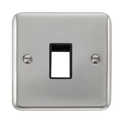 Click Deco Plus DPCH401BK 1 Gang MiniGrid Unfurnished Plate - 1 Aperture Chrome