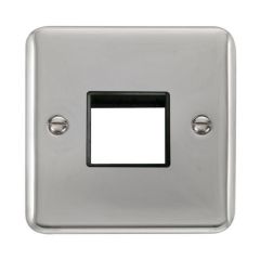 Click Deco Plus DPCH402BK 1 Gang MiniGrid Unfurnished Plate - 2 Apertures Chrome