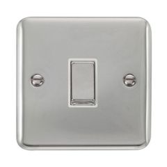 Click Deco Plus DPCH425WH 10AX 1 Gang Intermediate Plate Switch Chrome