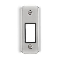 Click Deco Plus DPCH471BK 1 Gang MiniGrid Unfurnished Architrave Plate - 1 Aperture Chrome