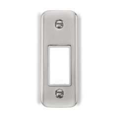Click Deco Plus DPCH471WH 1 Gang MiniGrid Unfurnished Architrave Plate - 1 Aperture Chrome