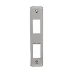 Click Deco Plus DPCH472WH 2 Gang MiniGrid Unfurnished Architrave Plate - 2 Apertures Chrome
