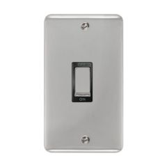 Click Deco Plus DPCH502BK 45A 2 Gang (Vertical) DP Plate Switch Chrome