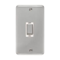 Click Deco Plus DPCH502WH 45A 2 Gang (Vertical) DP Plate Switch Chrome